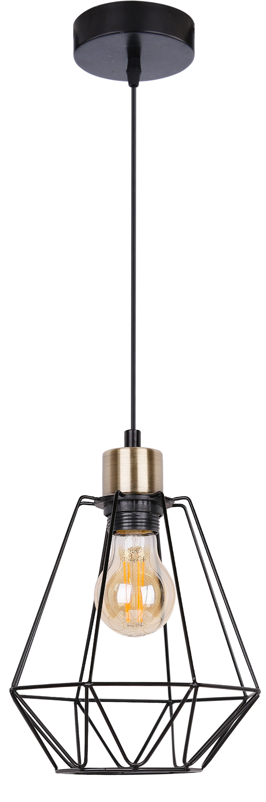 Lampa wisząca PRIMO czarno-złota 1xE27x60W wym:100x19x19cm IP20 Candellux