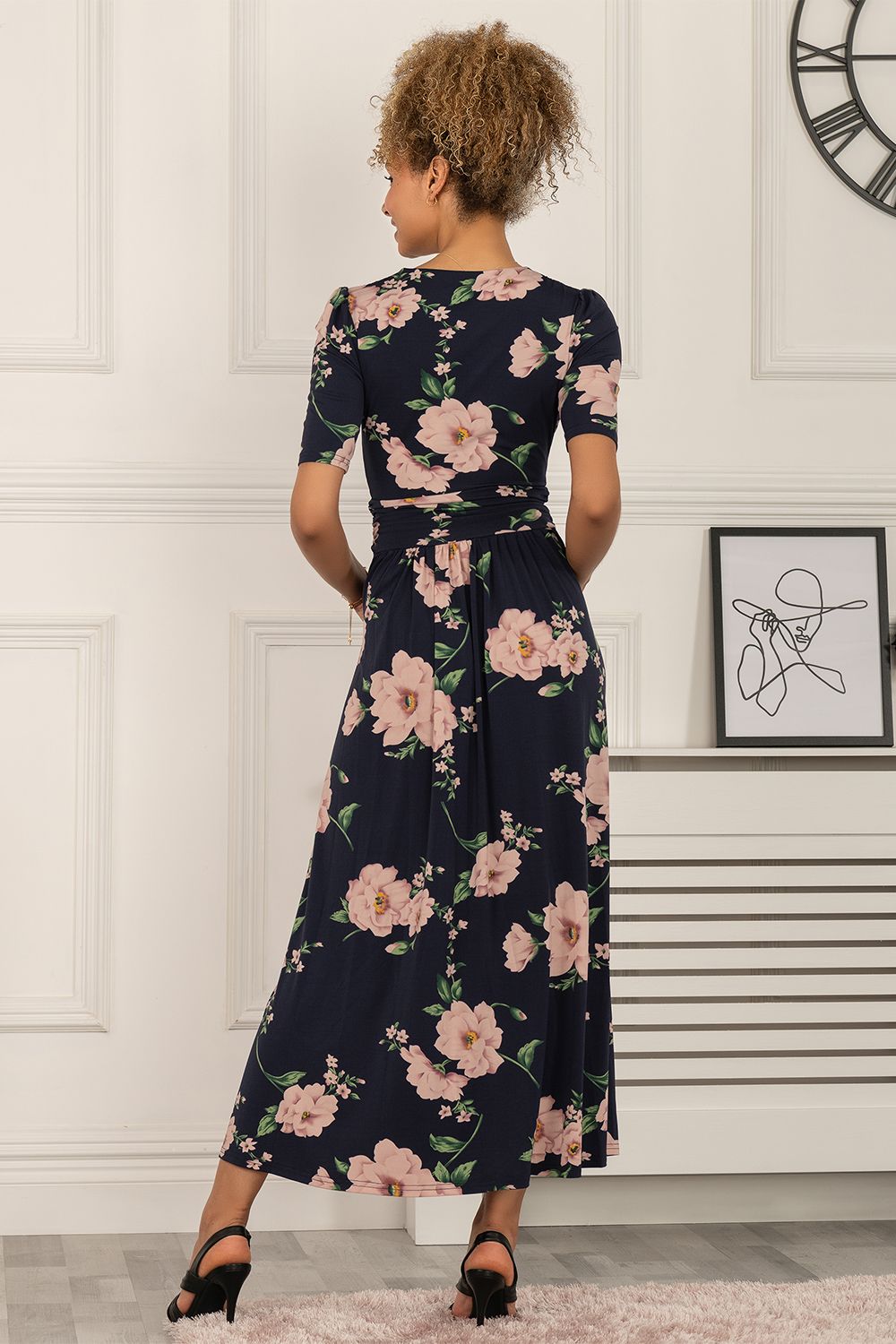 Jolie Moi Daria Pleat Maxi Jersey Dress