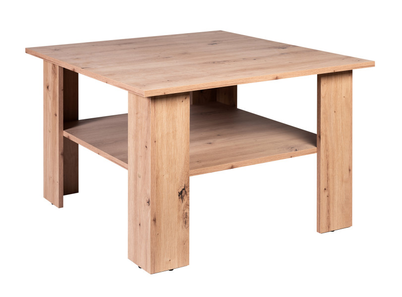Ława do Salonu Dąb ARTISAN 75 cmz Półką KWADRAT