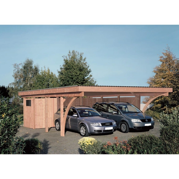 Geräteraum »Stuttgart«, für Doppelcarport Stuttgart 2 und Stuttgart 4, braun
