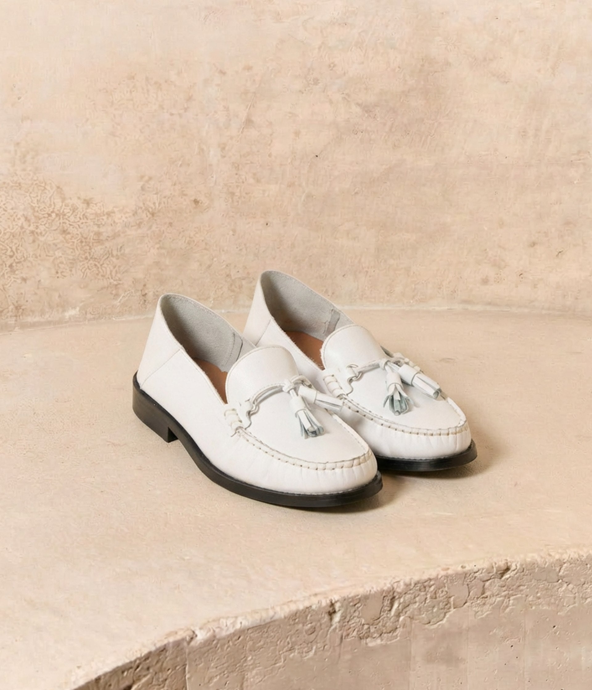 Mocassins en cuir blanc Joris