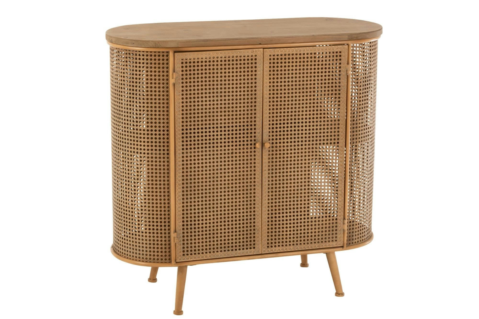 DETROIT - Buffet en bois et en métal arrondi 2 portes L90