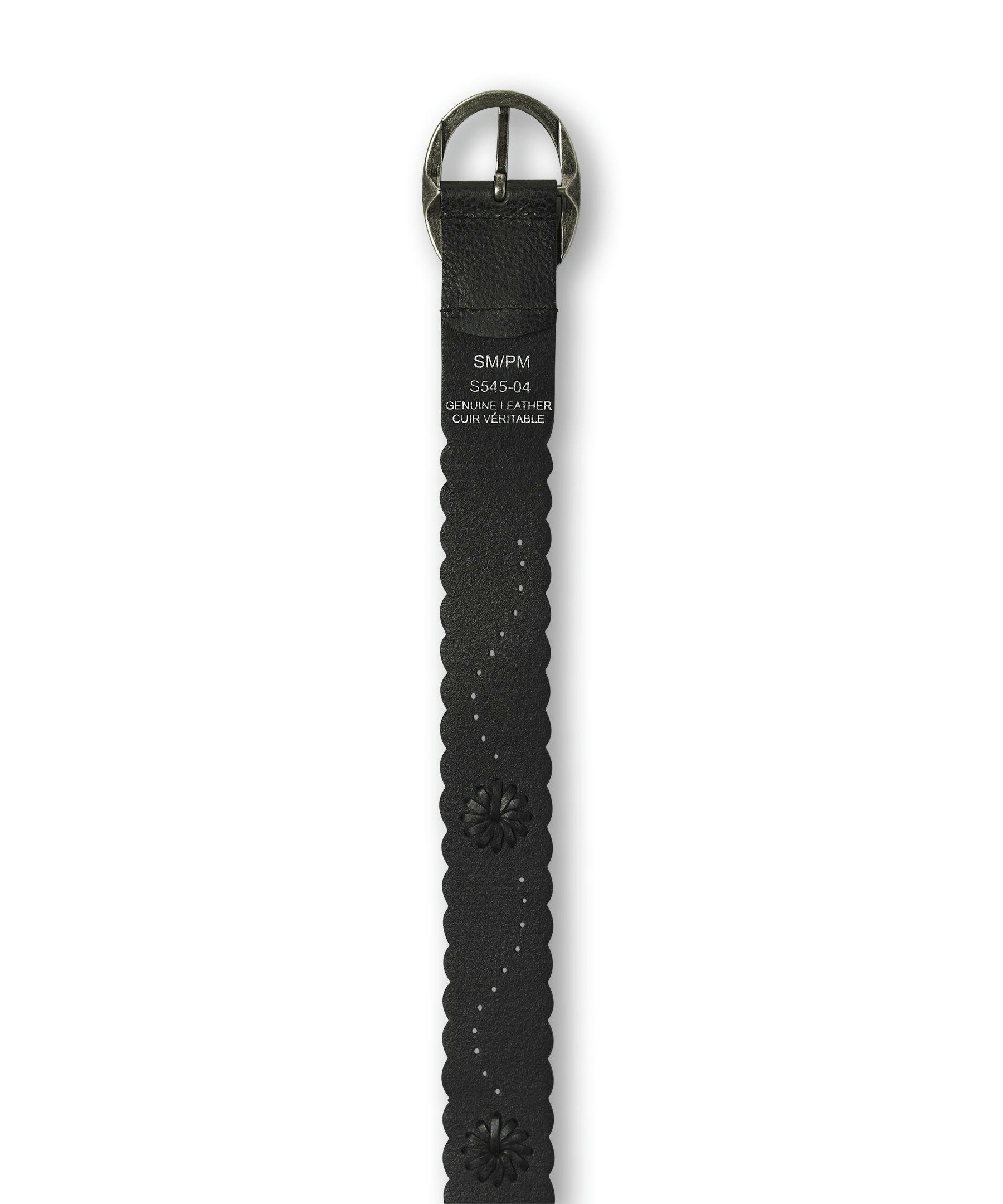 Silver Women's Woven Scallop Edge Belt