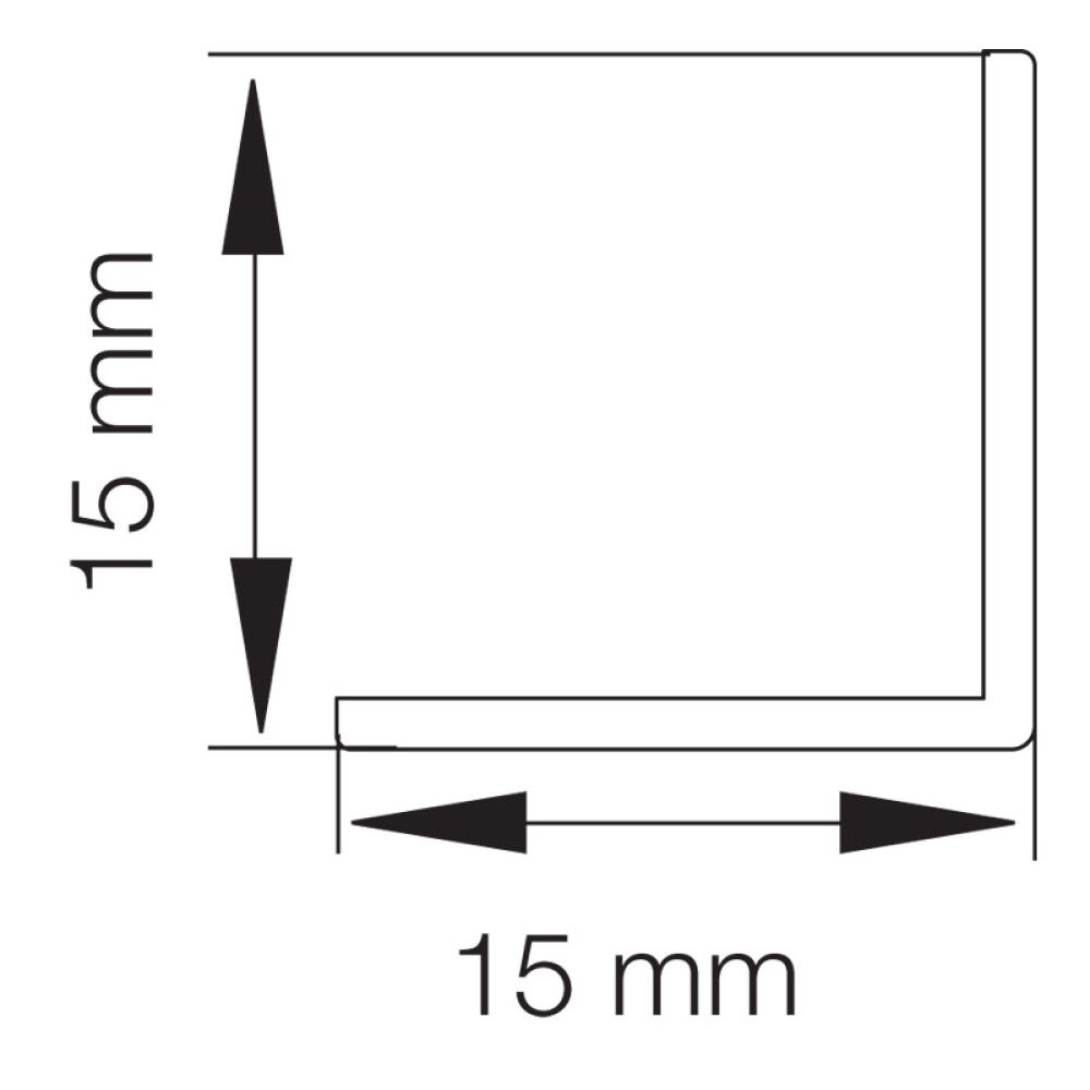 VINKELLIST HVIT 15X15X2500MM