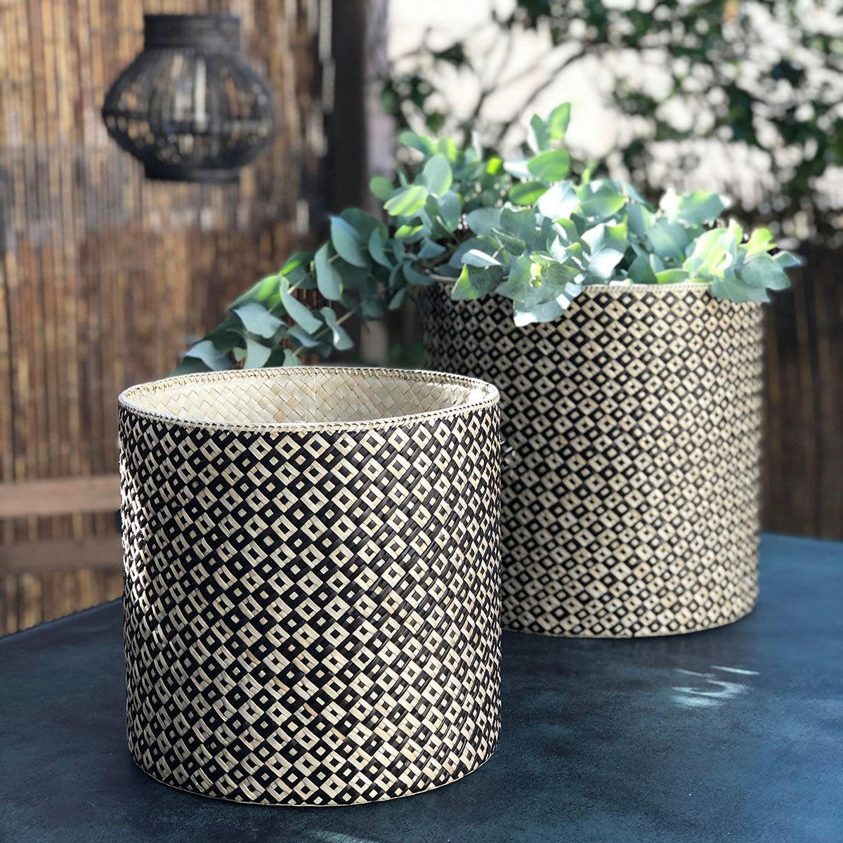 WAYAN - Set de 2 paniers ronds en pandan