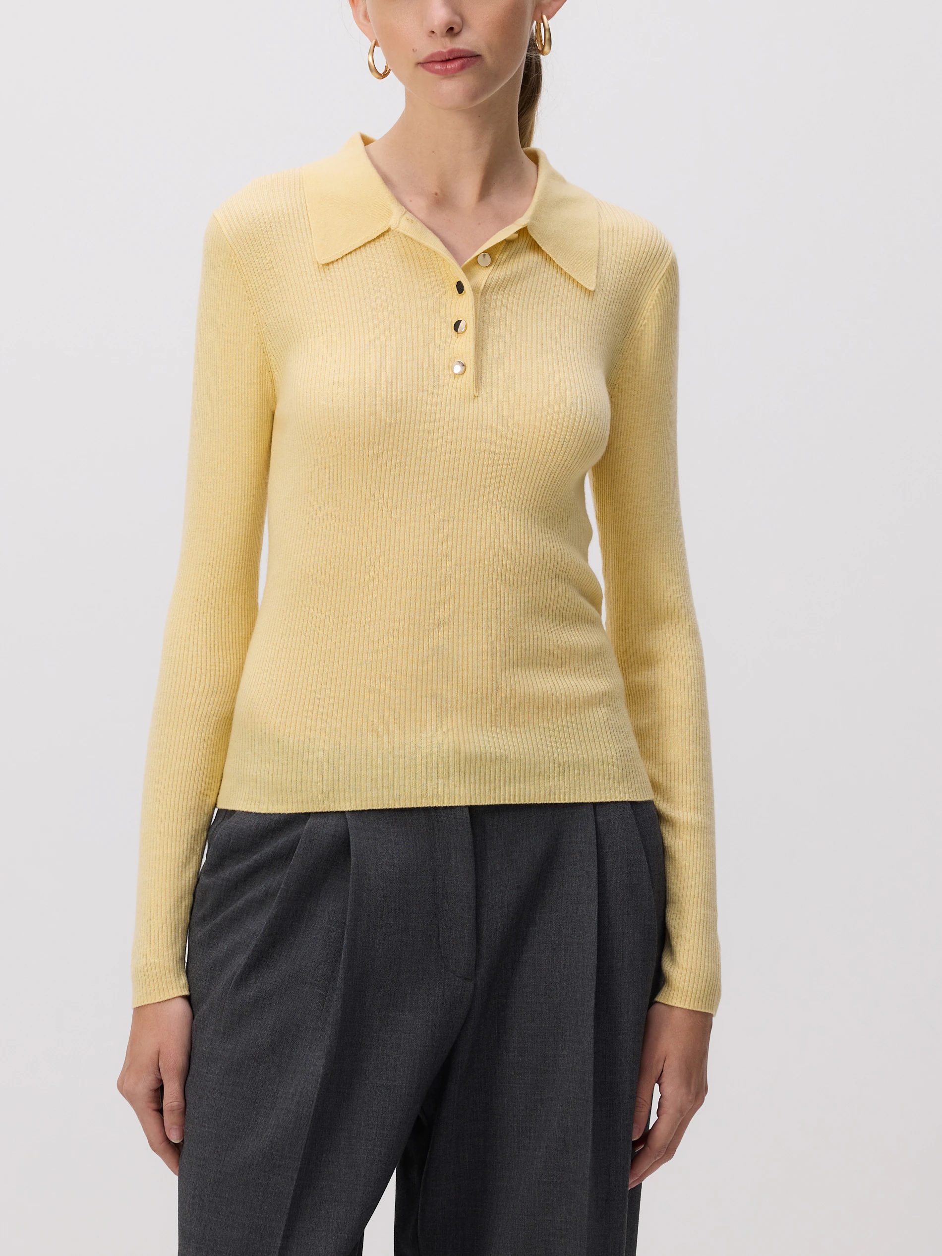 Sweter polo z wełną