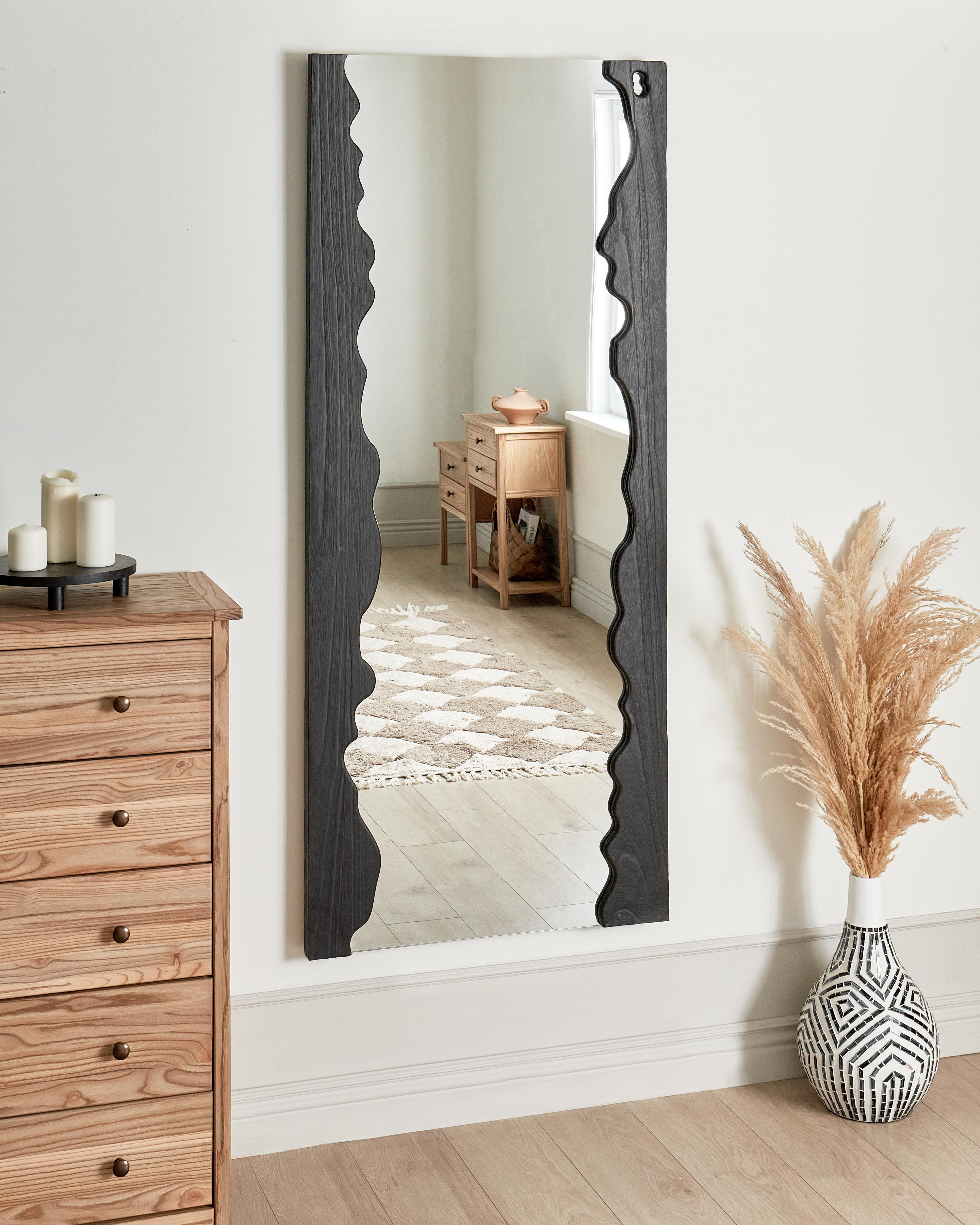 Wall Mirror SAULLCET 75 cm 175 cm Paulownia Wood Black