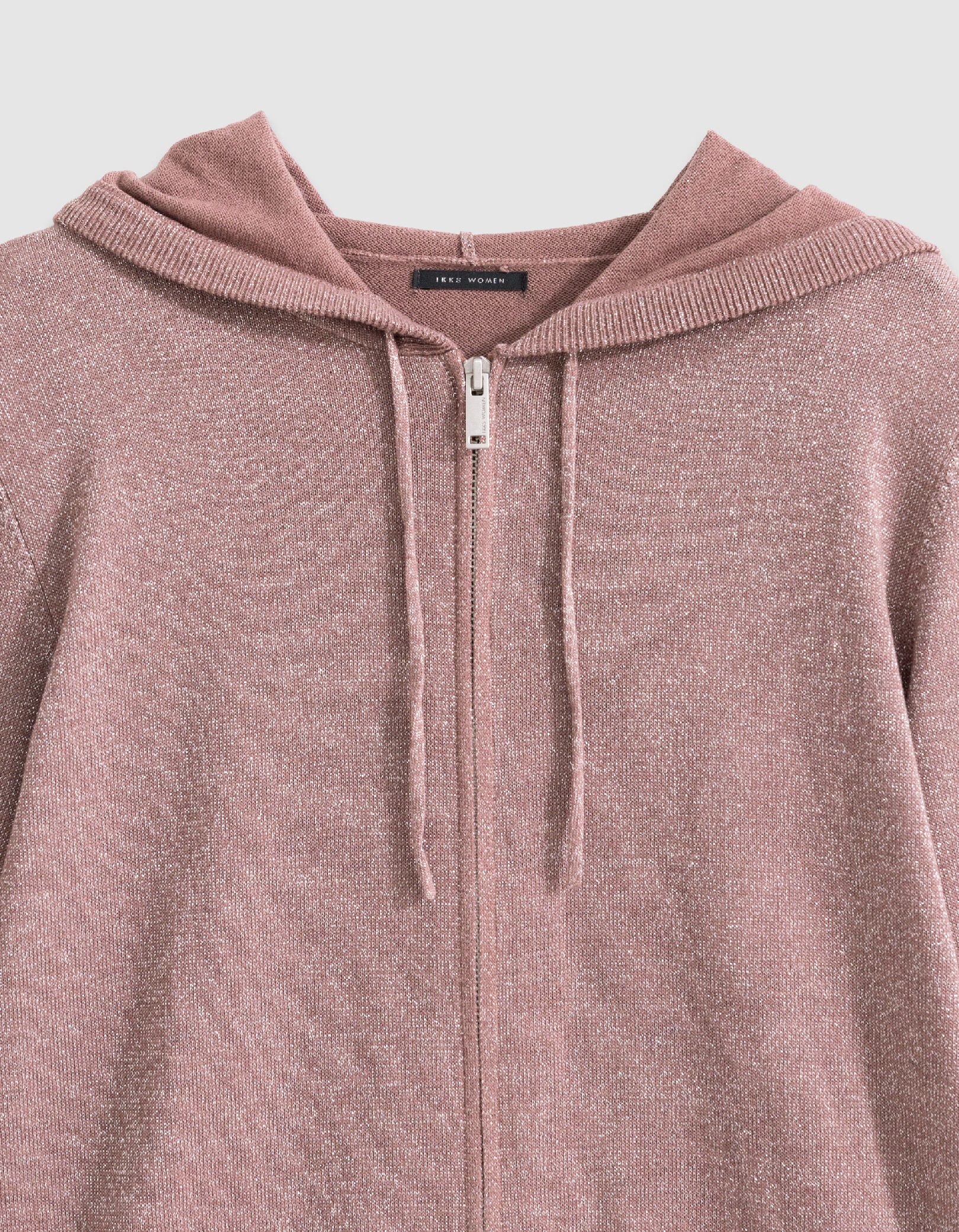 Cardigan capuche magnum tricot lurex chevrons dos Femme