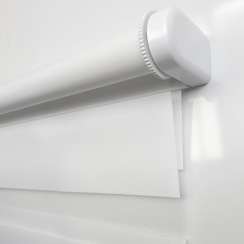 Store enrouleur jour/nuit automatique Chic blanc 62 x 160 cm MADECO