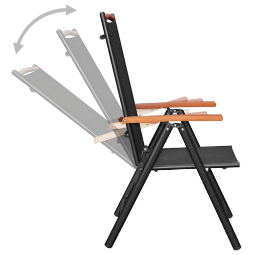 NNEVL Folding Garden Chairs 6 pcs Textilene Black