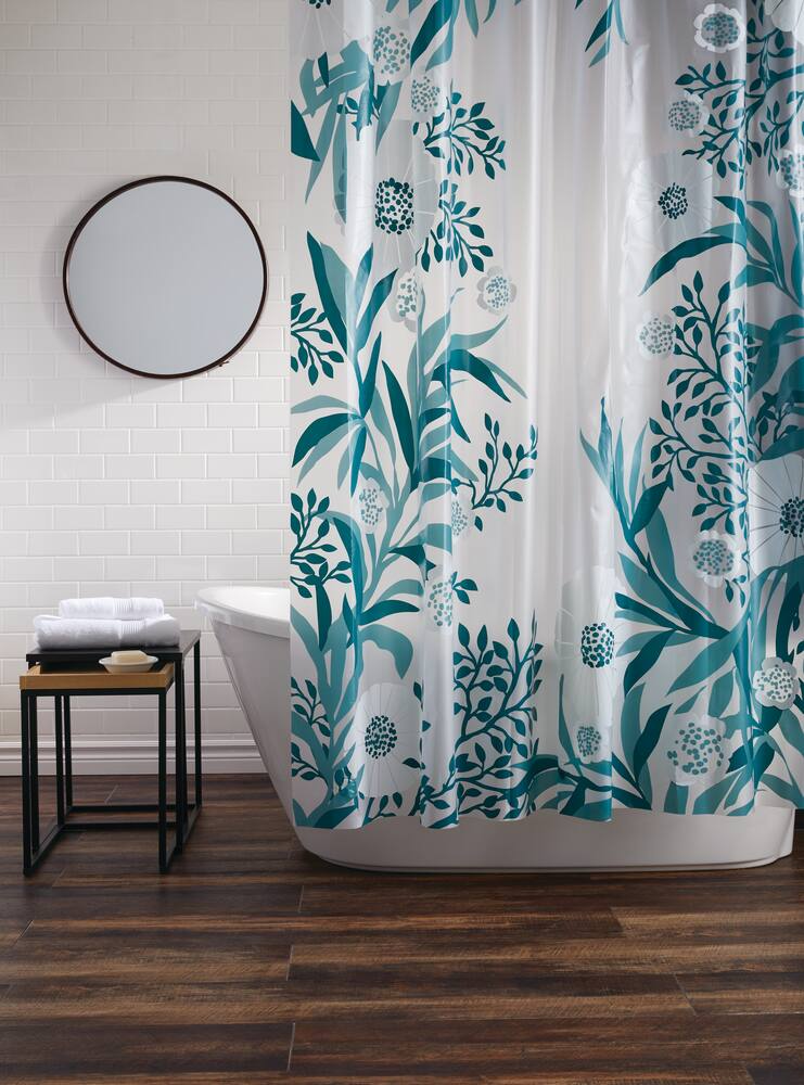 CANVAS Floral Linework PEVA Shower Curtain
