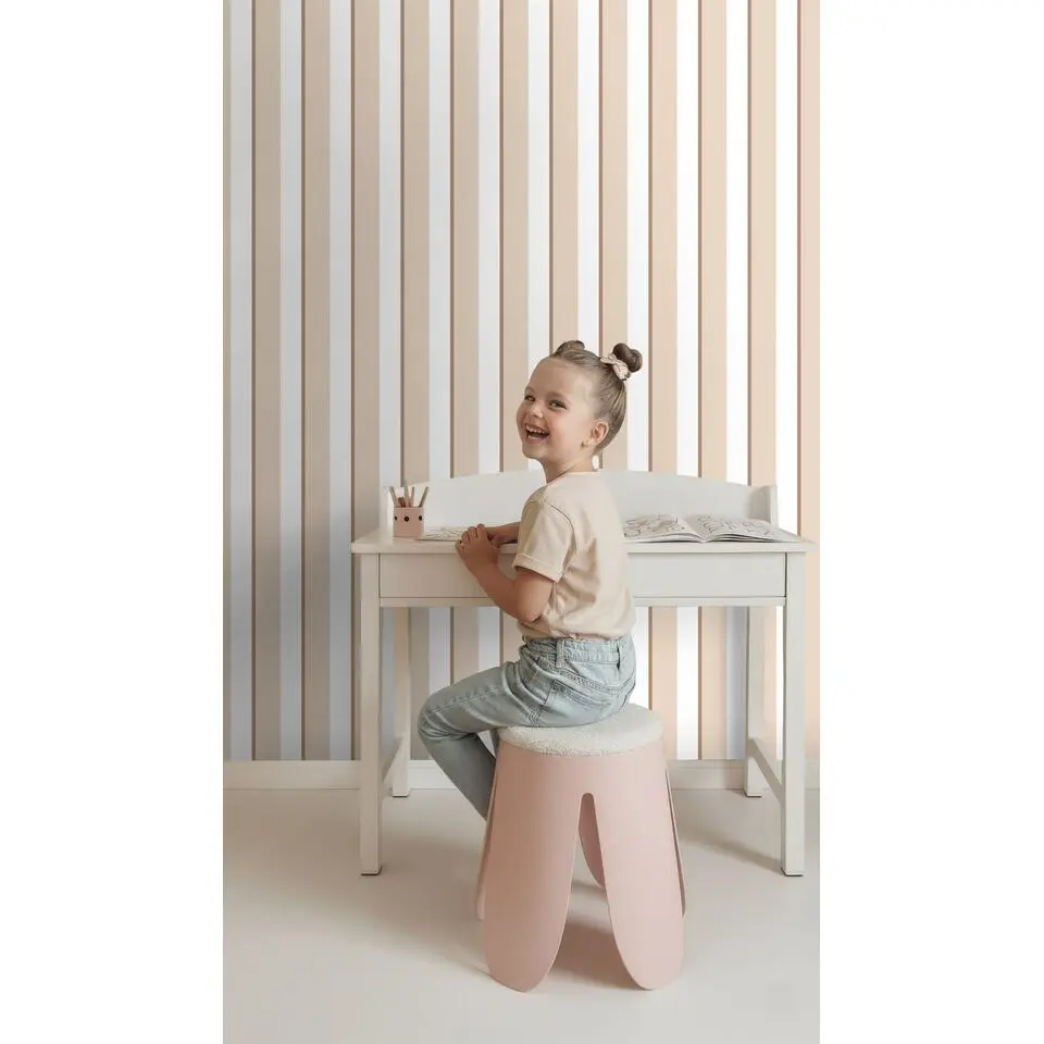 ESTAhome behang strepen beige en wit - 50 x 900 cm