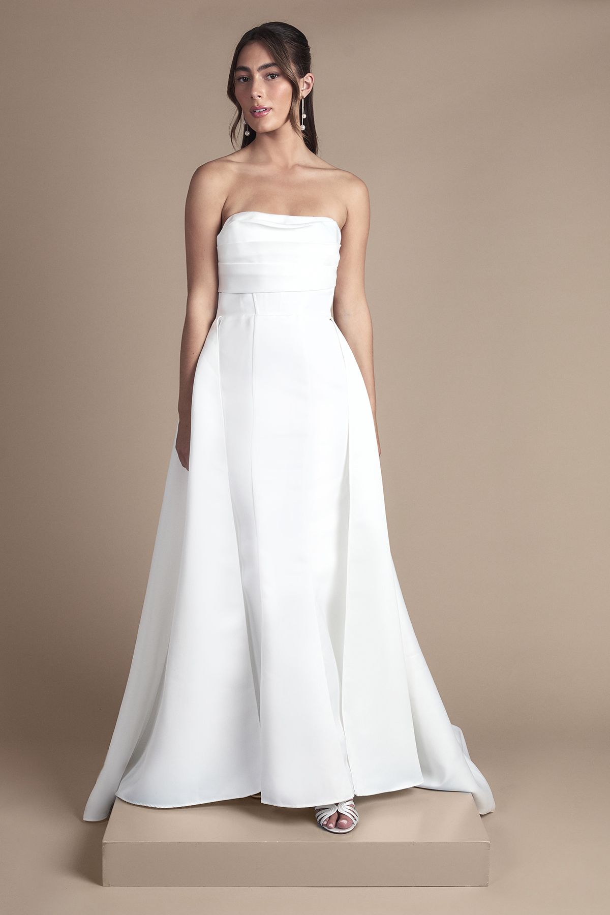 Coast Bandeau corset A Line Satin Wedding Dress