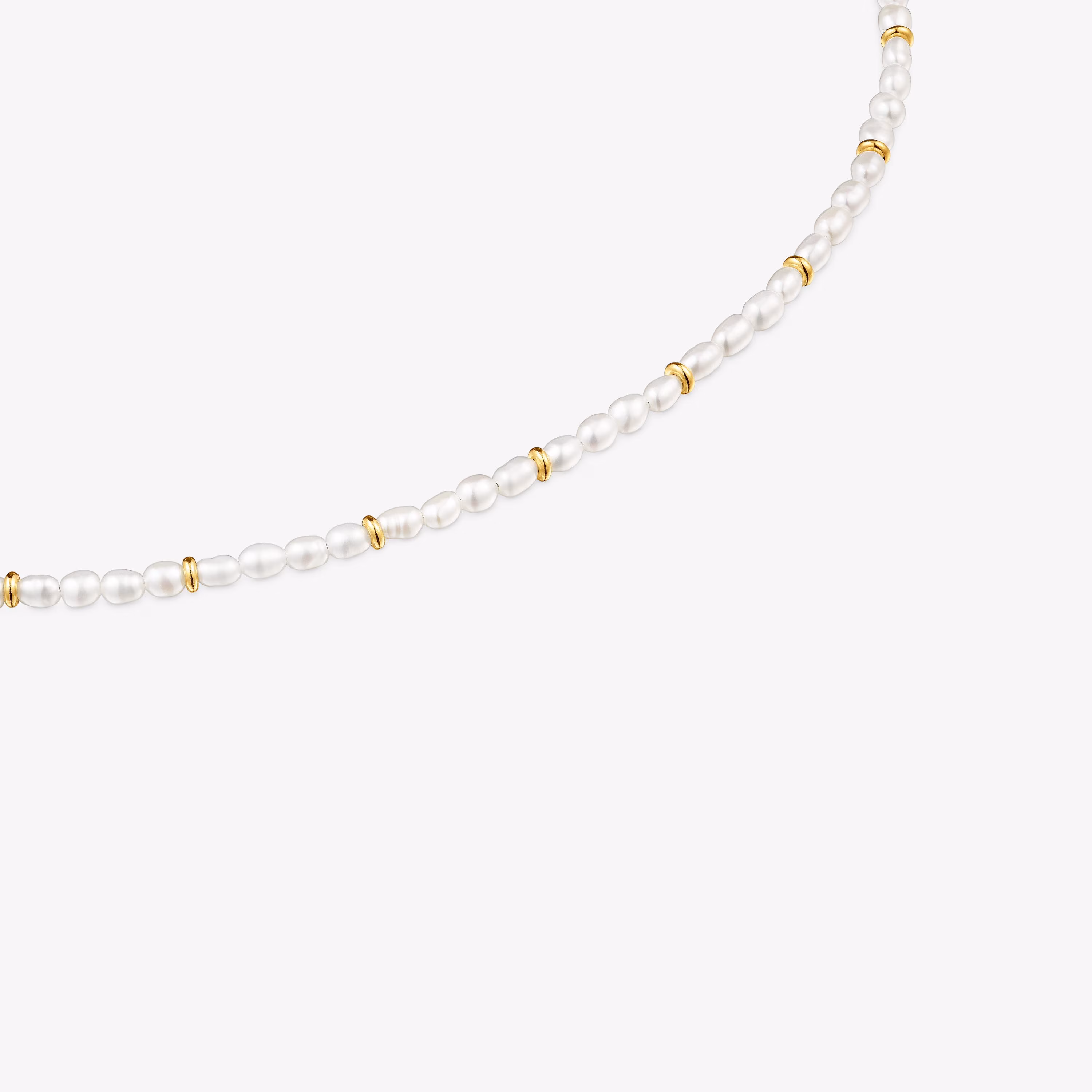Gargantilla con perlas cultivadas y baño de oro de 18 kt sobre plata Gloss