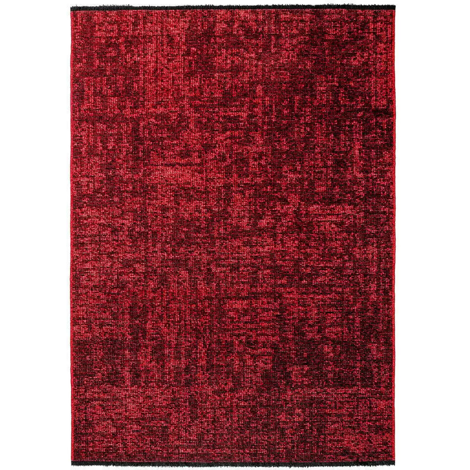 SPACE Vloerkleed - Laagpolig Effen Velours - Rood 160x230 cm - Modern Woonkamer