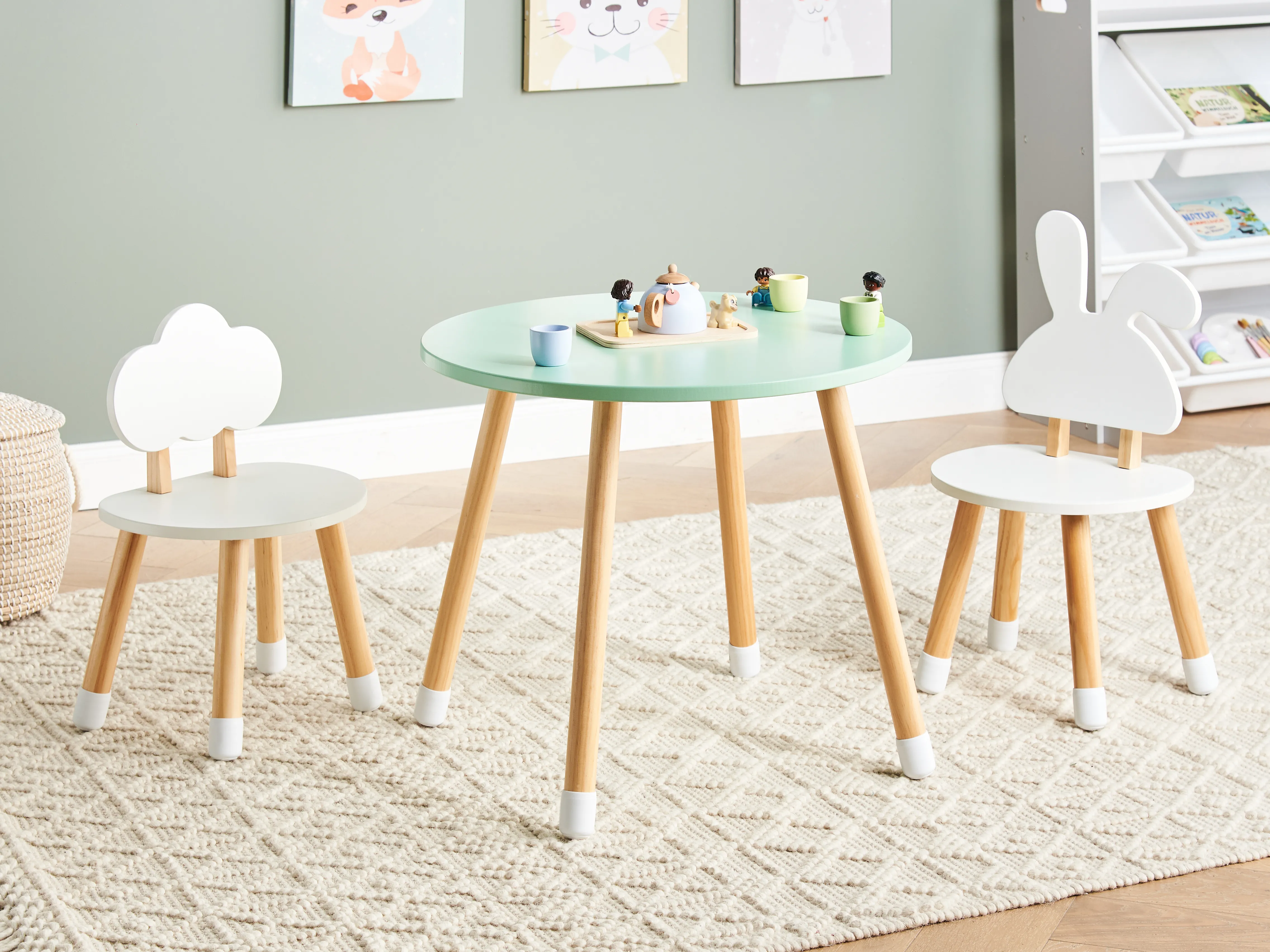 Kids Table with Chairs ROBIN White