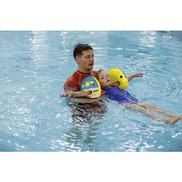 Schwimmhilfe, gelb/blau, Kunststoff