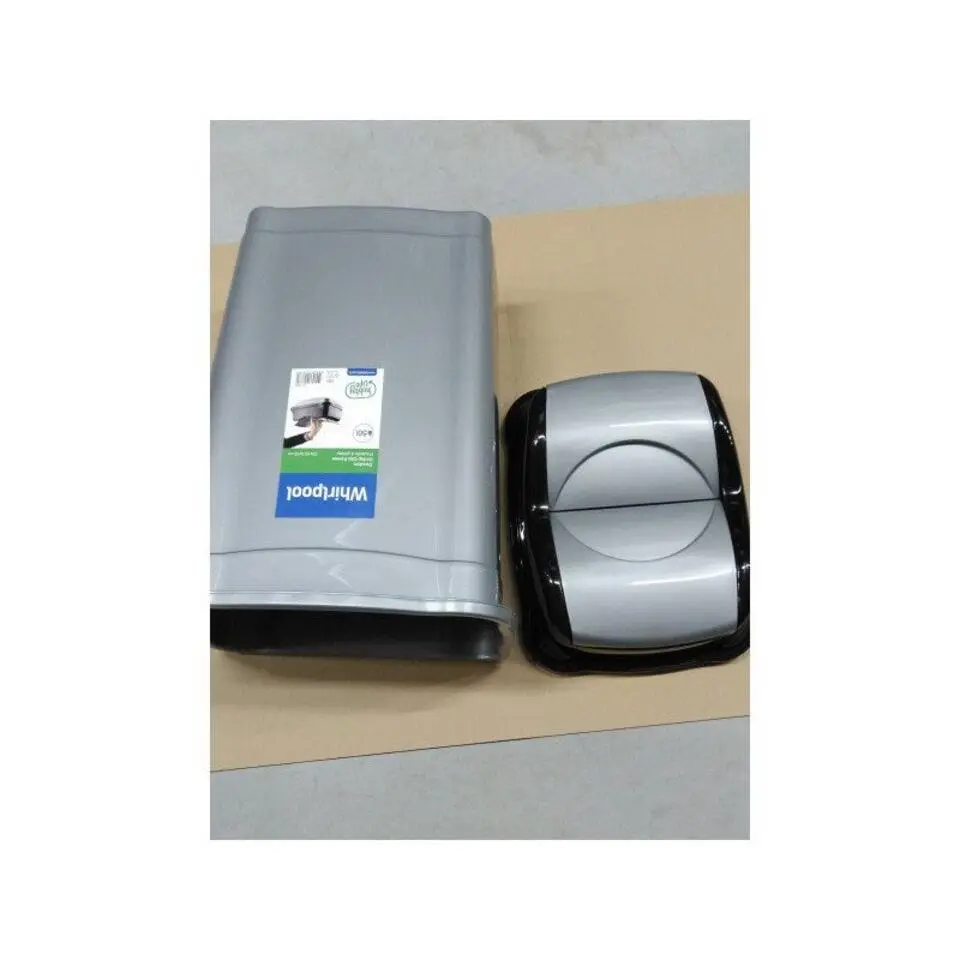 Prullenbak - zilver met zwart - 50 l