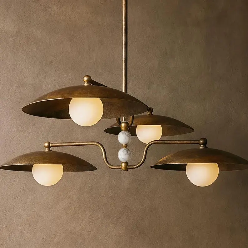 Brass Sputnik Chandelier Light: Mid Century Modern Dining Table Chandelier Lighting Fixture