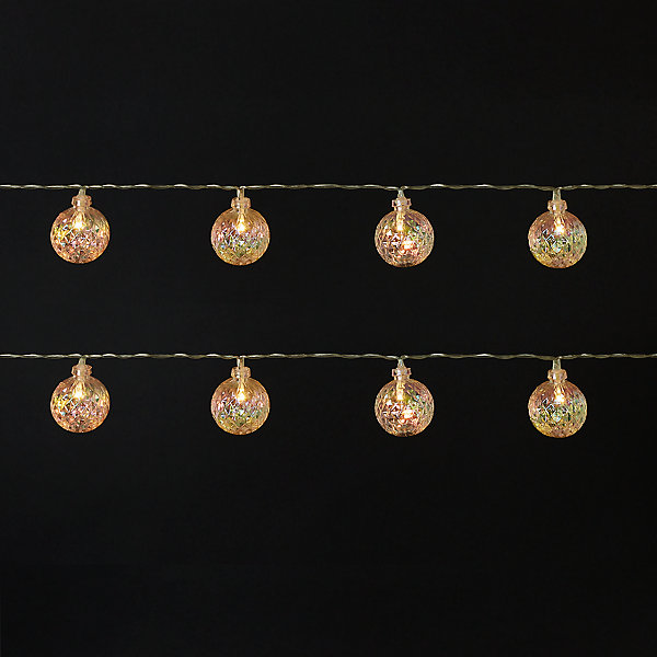 Guirlande lumineuse LED intérieure blanc chaud câble transparent 1,65 m décor boule