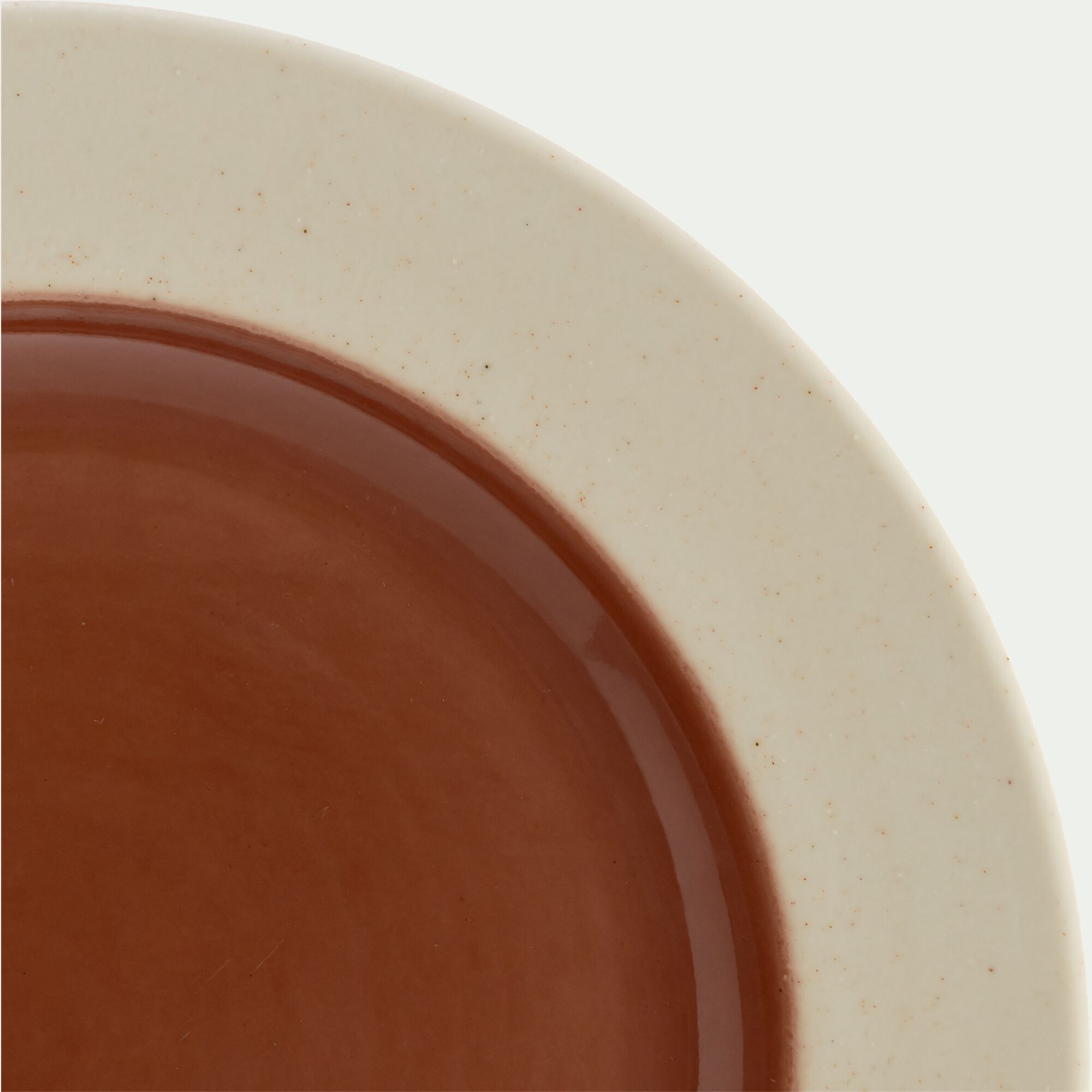 TROIA - Assiette à dessert en grès D20cm - terracotta