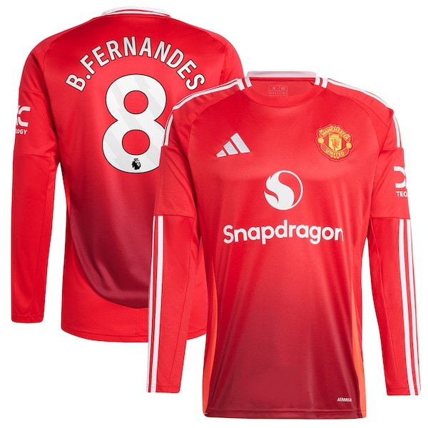 Bruno Fernandes Manchester United 2024/25 Home Long Sleeve Replica Player Jersey - Red