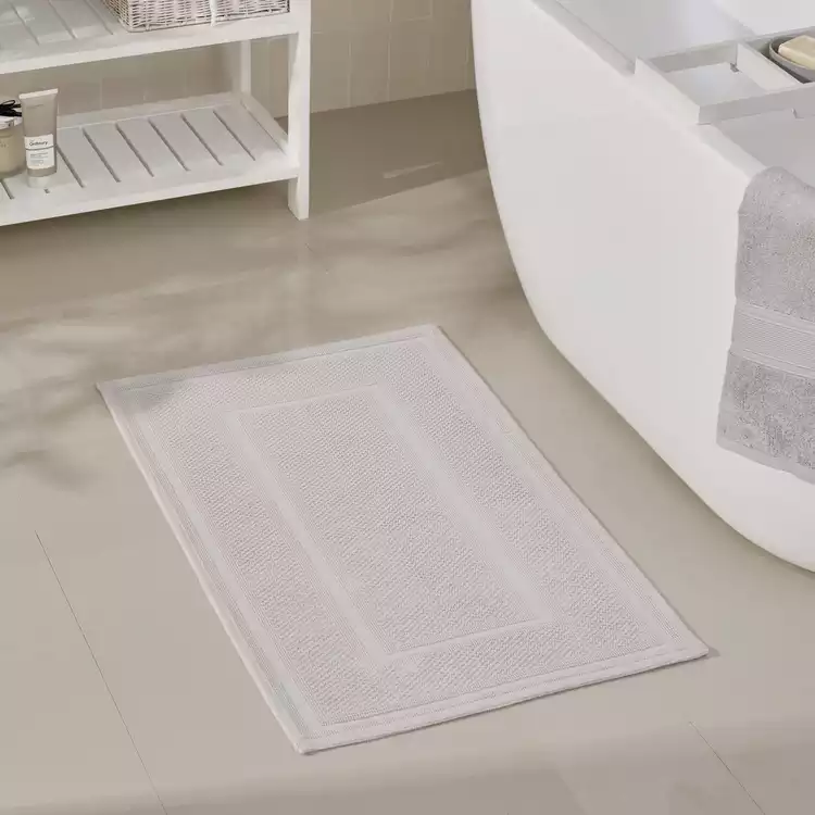 Habitat Cotton Textured Bath Mat - Dove Grey