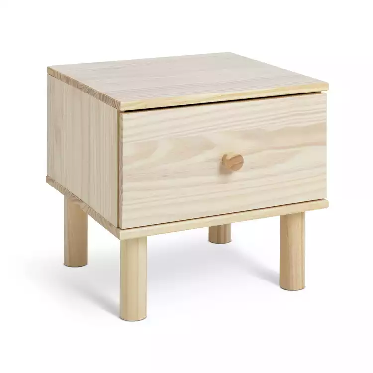 Habitat Akio 1 Drawer Bedside Table - Pine