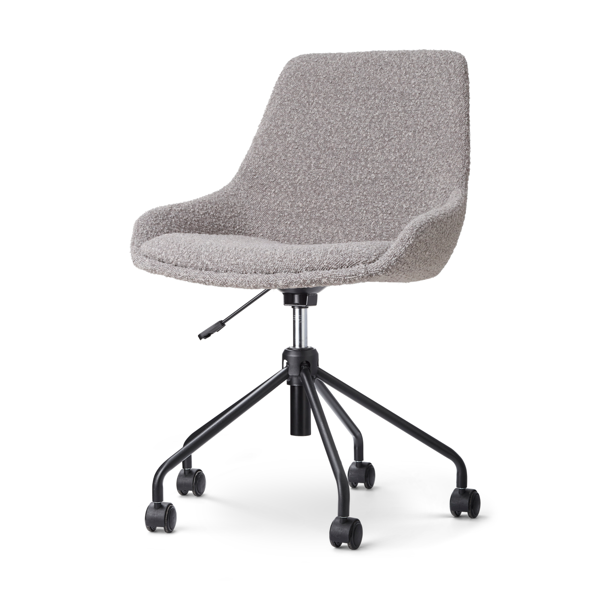 Nolon Nout-Isa Bureaustoel Bouclé Taupe - Stof - Zwart Onderstel