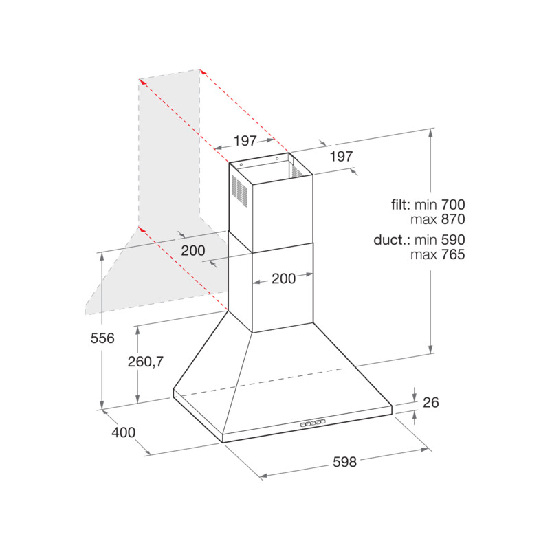 Hotte décorative Indesit LED 60 cm INDESIT