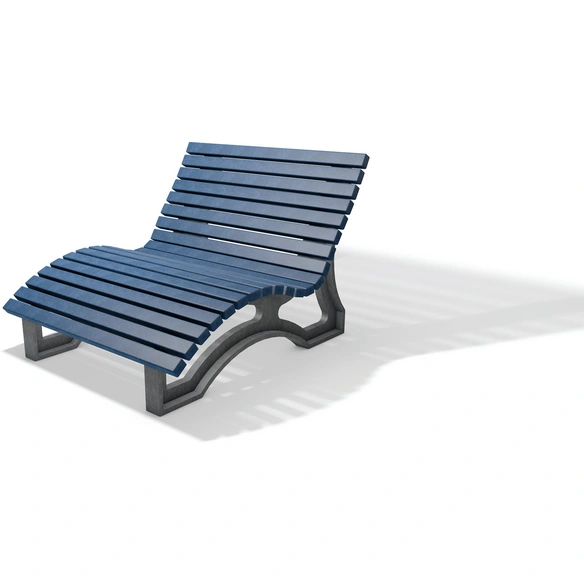 Liegebank, 3-Sitzer, BxHxT: 150 x 119 x 165 cm, grau-braun