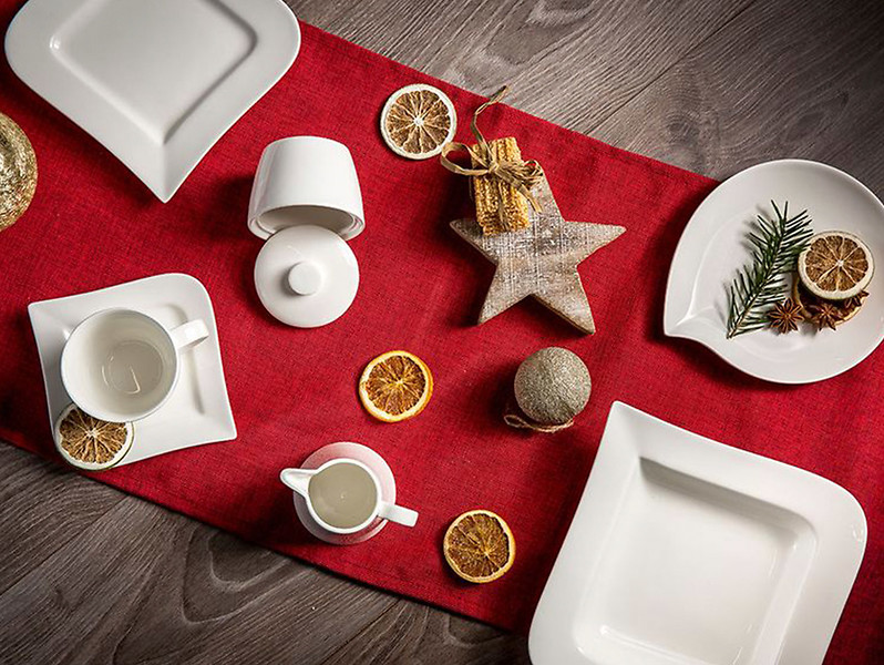 Spodek pod filiżankę Kubiko Fala porcelanowy biały