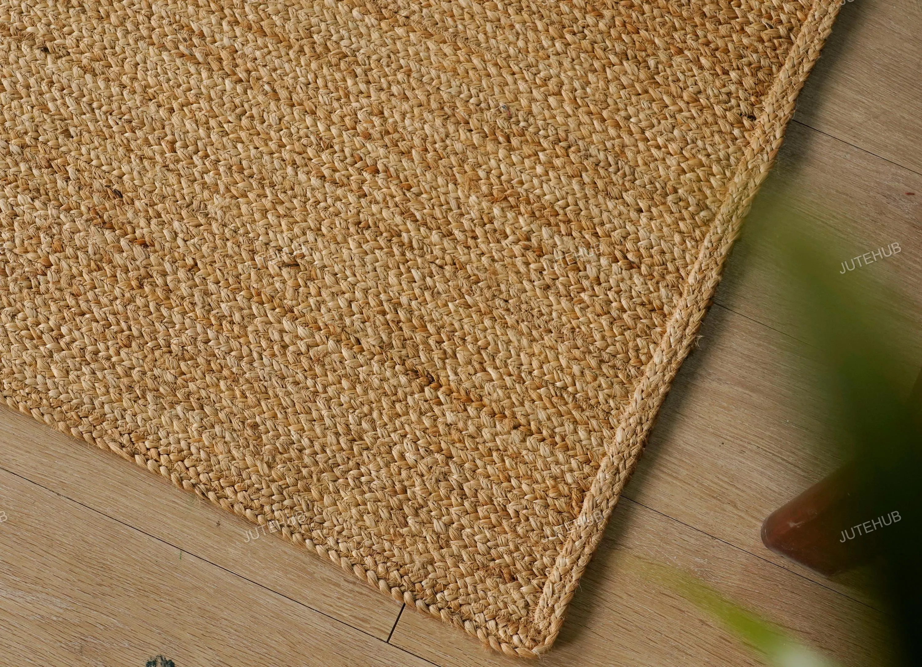 Natural jute rug 7 x 12 ft for kitchen: Handmade jute solid beige rug, Eco friendly and Pure vegan jute rug, Entryway doormats jute carpets