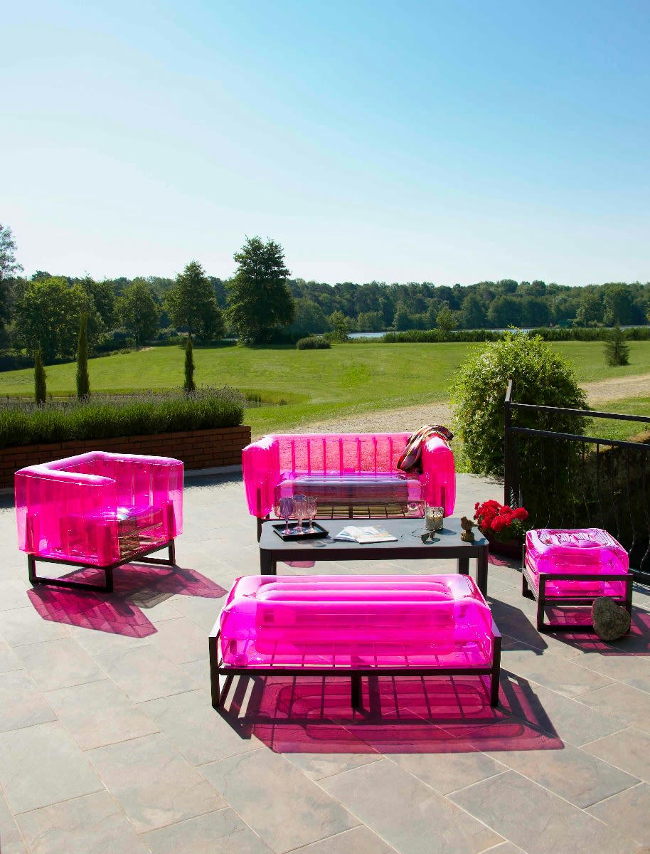 YOMI - Pouf design en TPU - Rose