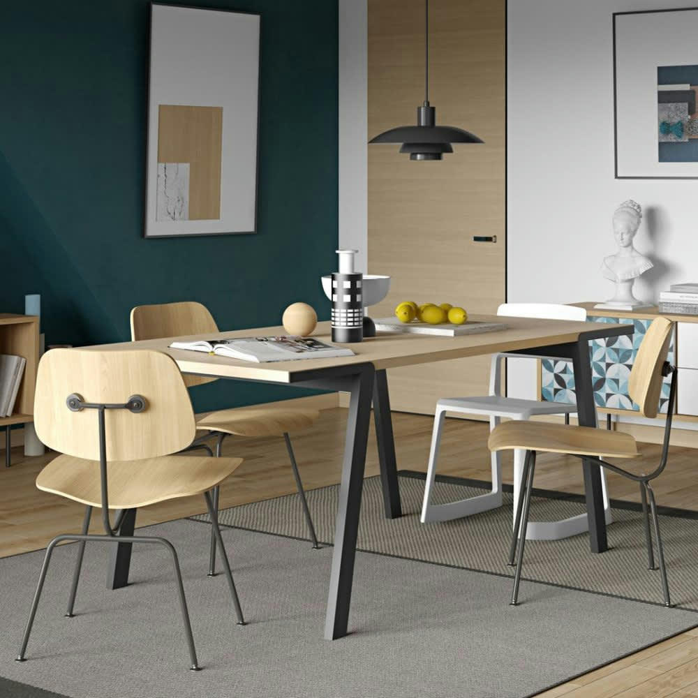 DRIFT - Table  placage chêne naturel et noir