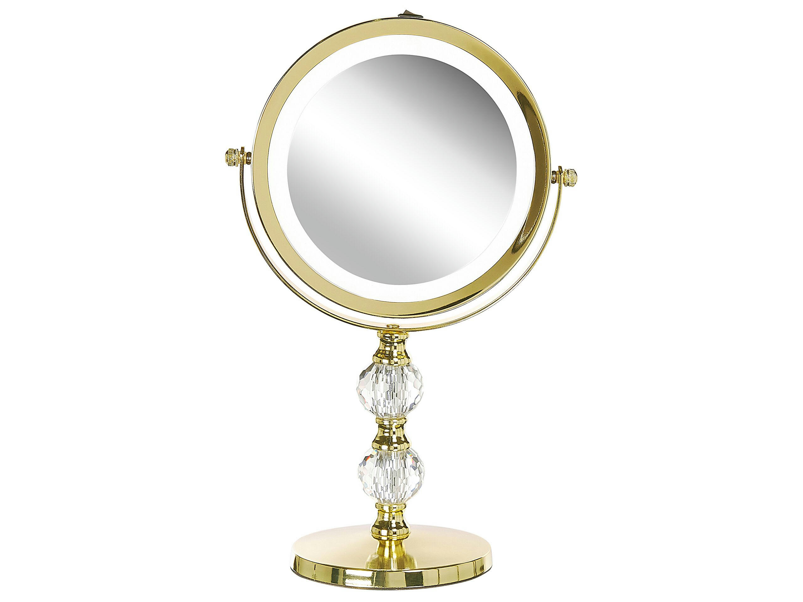 CLAIRA - Miroir de table en métal doré 34x18