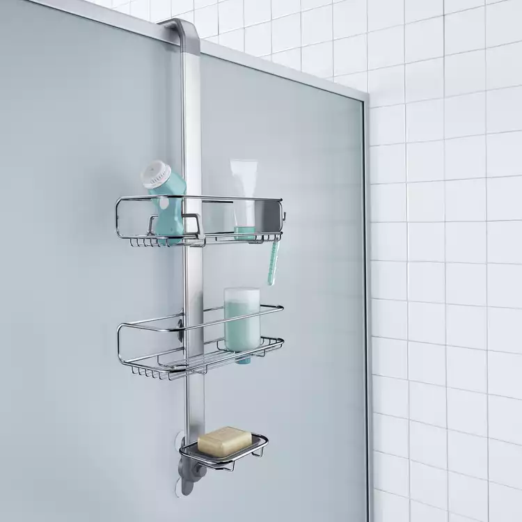 Simplehuman 2 Tier Overdoor Shower Caddy - Stainless Steel