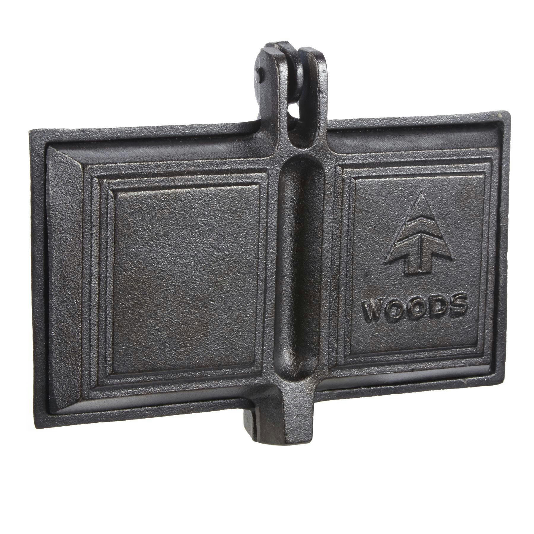 Woods™ Cast Iron Long Handle Double Camping Cooker/Toaster, 9-in