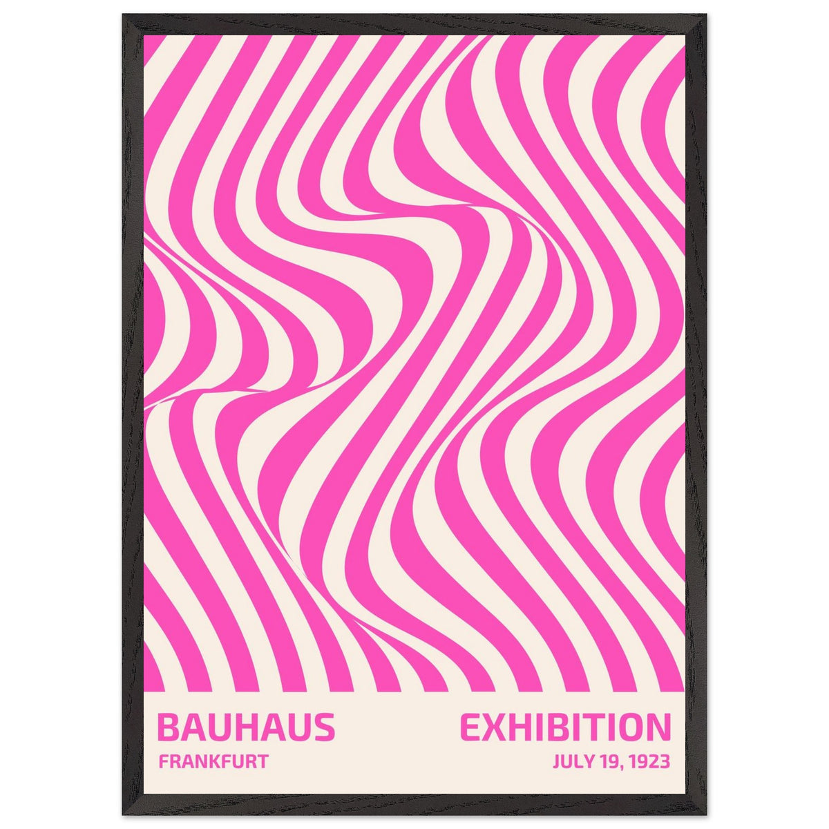 Artfulprints Poster met Lijst Bauhaus - Exhibition Frankfurt pink  - 50x70 cm - Roze