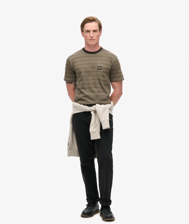 Textured Stripe Pocket T-Shirt