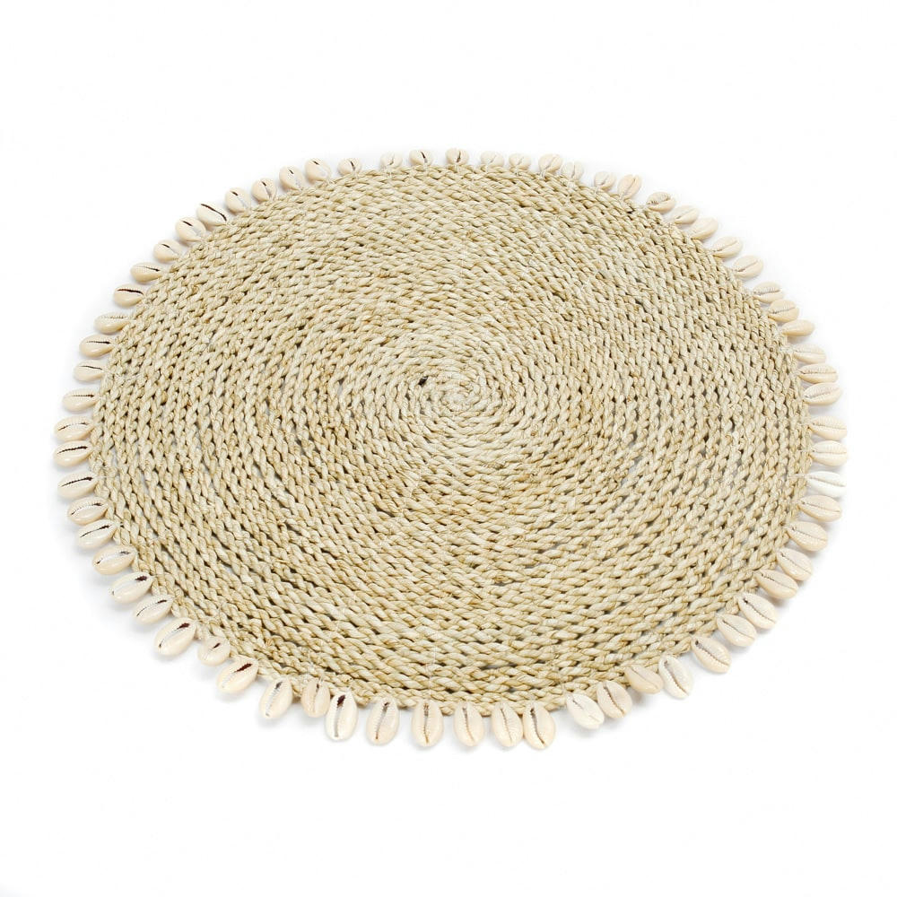 SEAGRASS - Set de table en herbes de mer et coquillages naturel