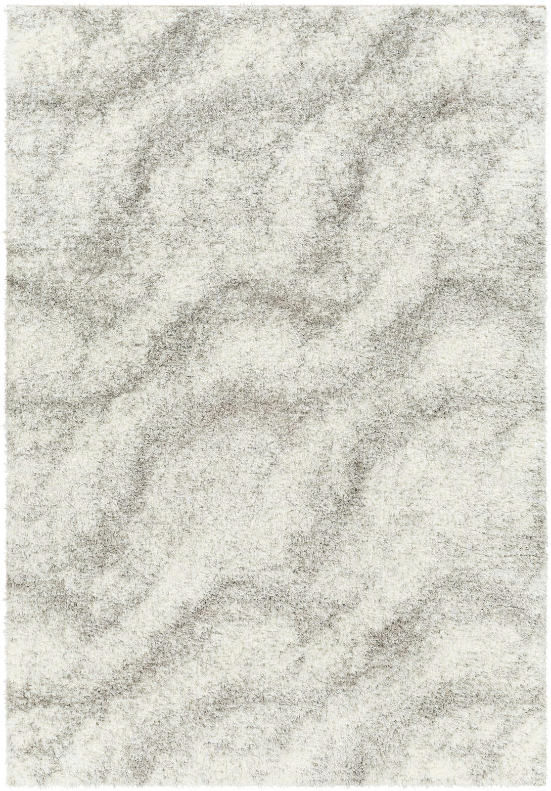 MARINA - Tapis Shaggy Hygge Ivoire/Gris 160x213