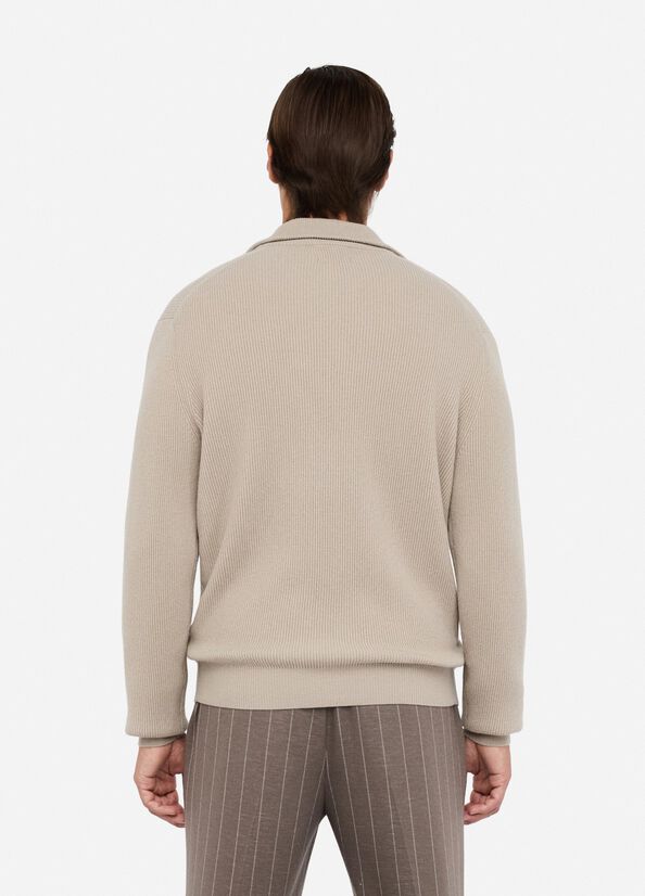 Cardigan in lana e cashmere con zip