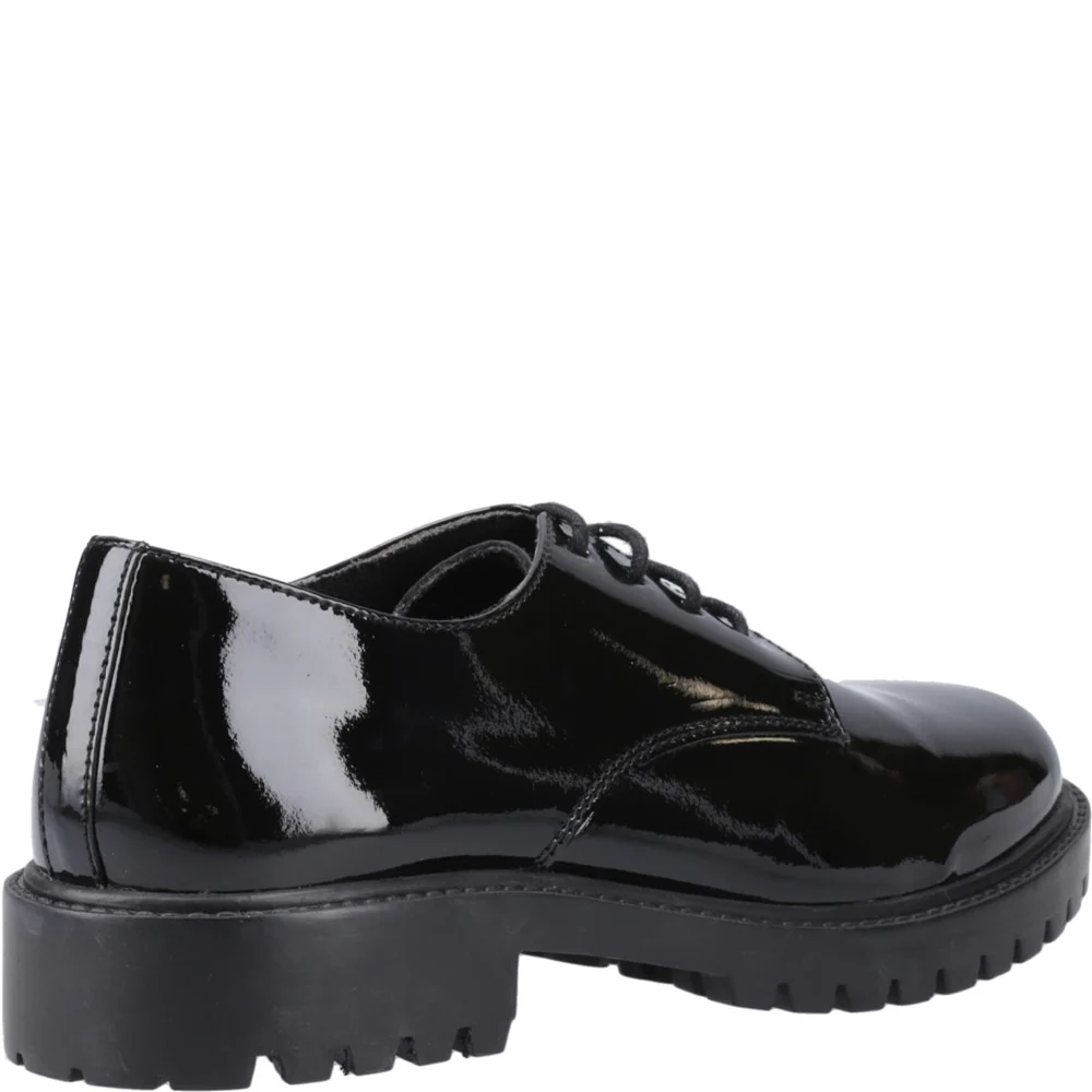 Hush Puppies Aubrey Lace Up Patent XL Senior School Shoes