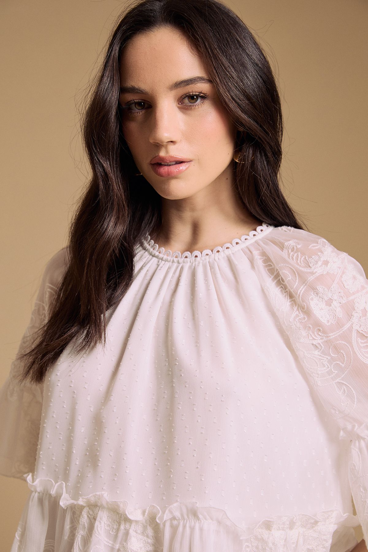 Oasis Chiffon Peplum Blouse