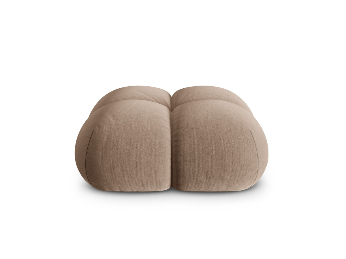 Cosmopolitan Design Poef Loretto flueel donkerbeige - 90x90x40cm