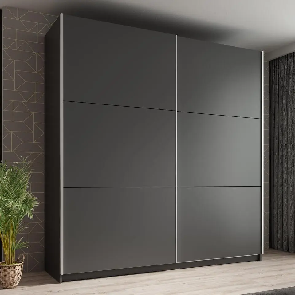 Meubella - Kledingkast Azrael - Grijs - 200 cm