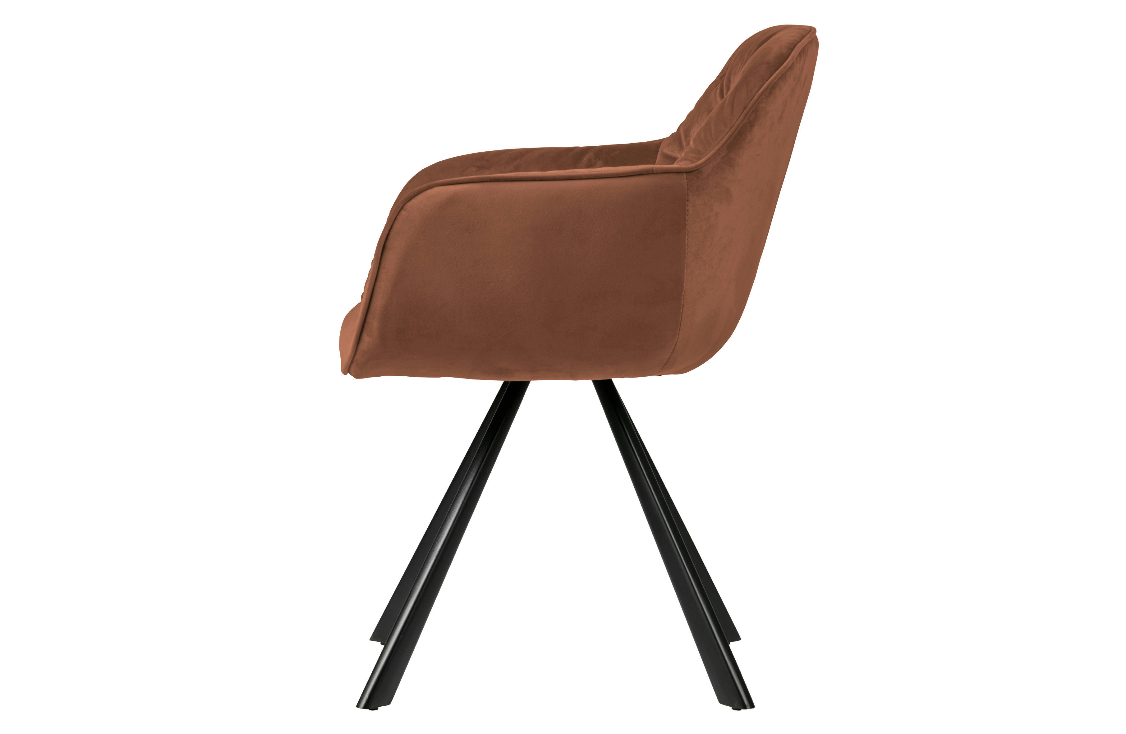 0 - Fauteuil de table en velours framboise