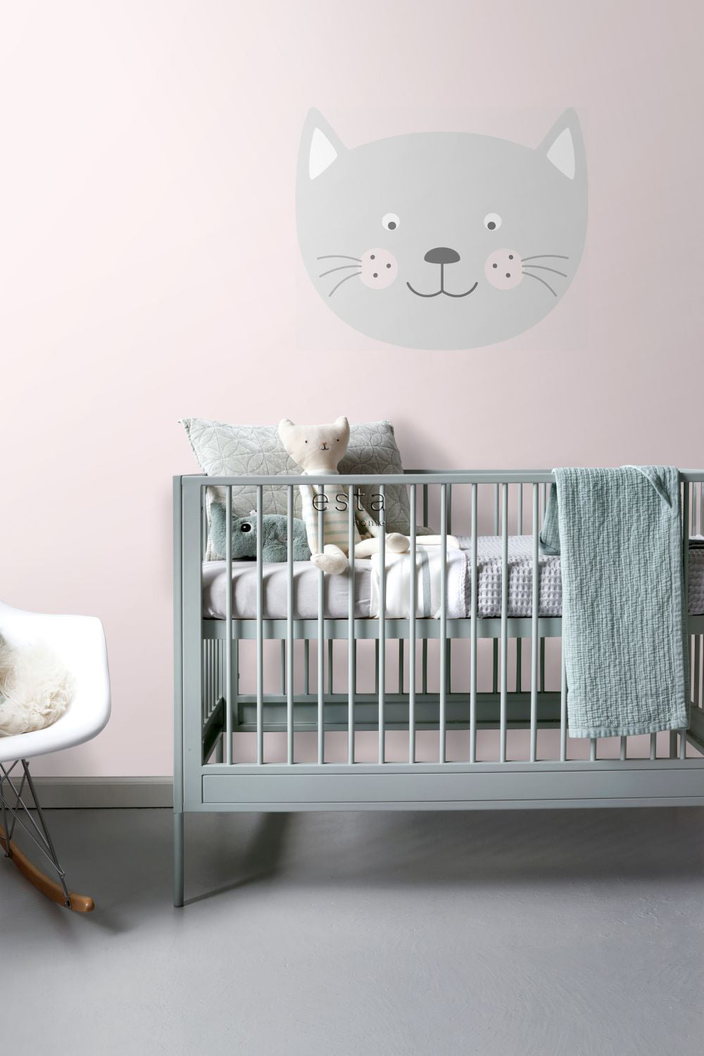 ESTAhome muursticker dierenkoppen lichtgrijs - 70 x 58 cm - 158970