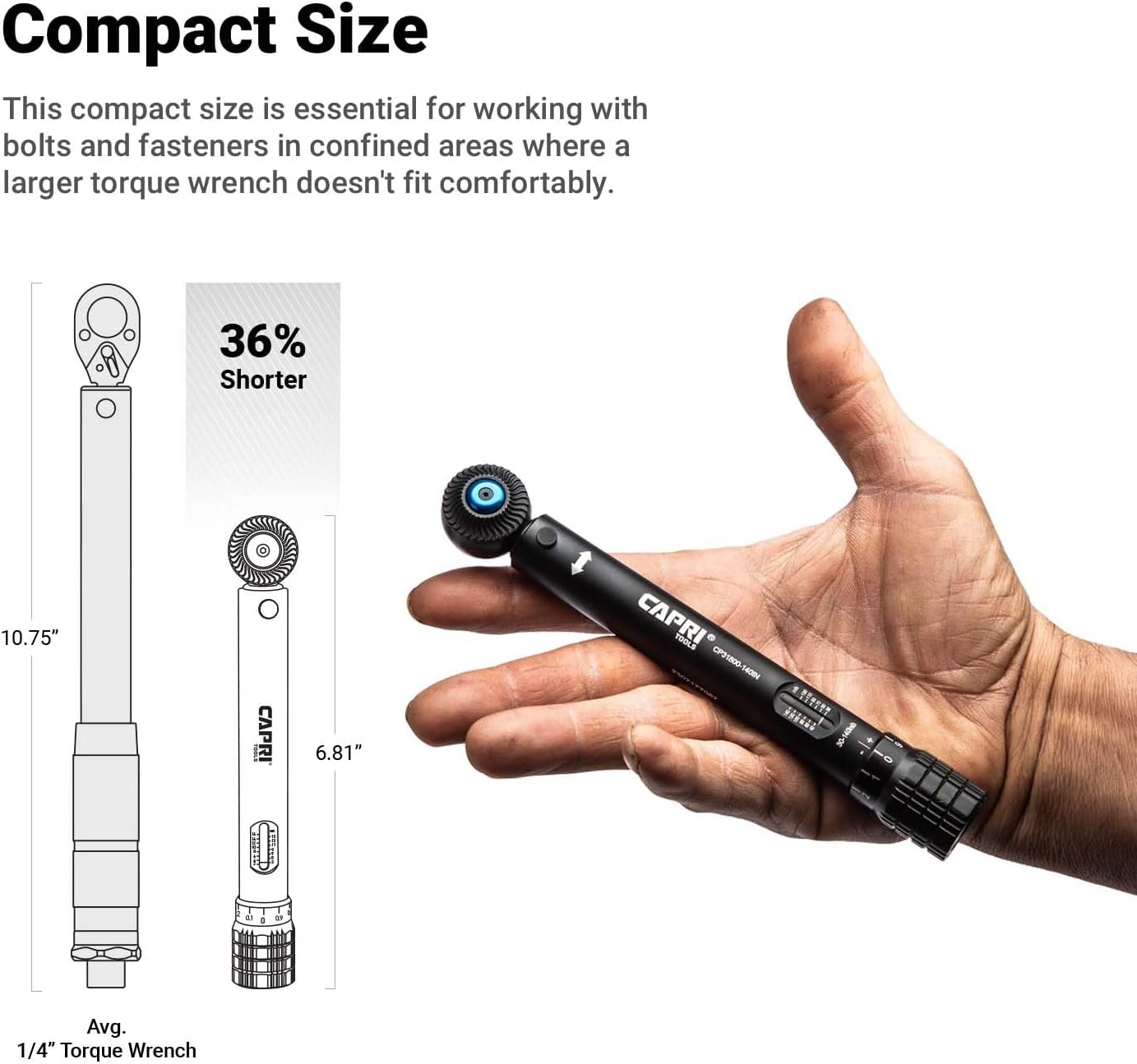 Capri Tools 1/4 in. Drive Mini Torque Wrench Set, 30-140 in. lbs.